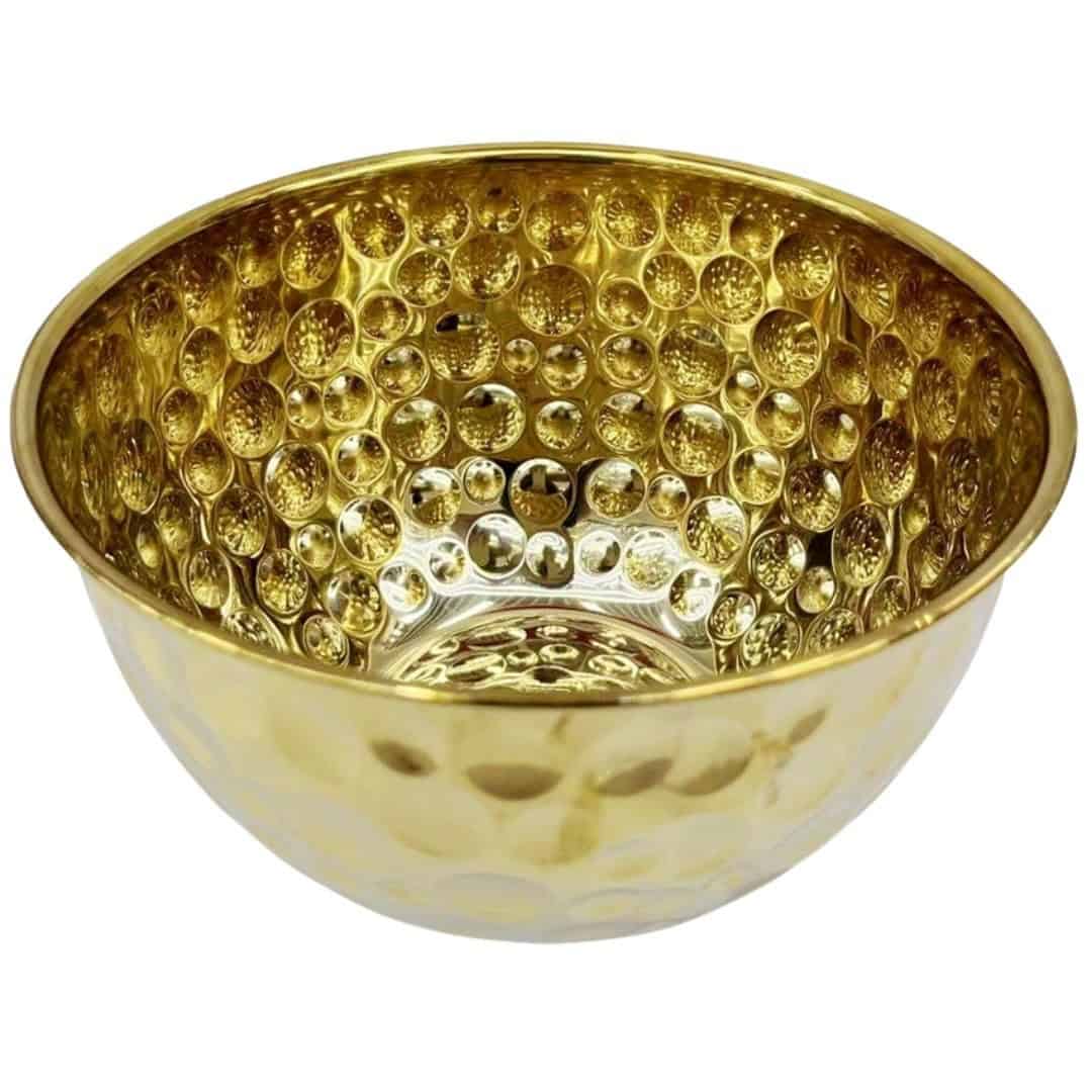 Bol Decorativ Metalic 24 Cm Auriu – A15636