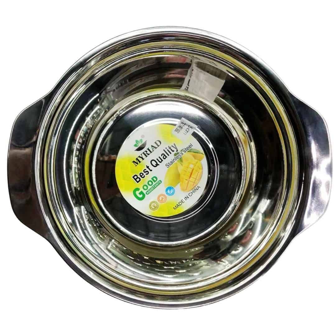 Bol Metalic Cu Mânere 25 Cm – A14801 Bol Metalic Cu Mânere 25 Cm – A14801