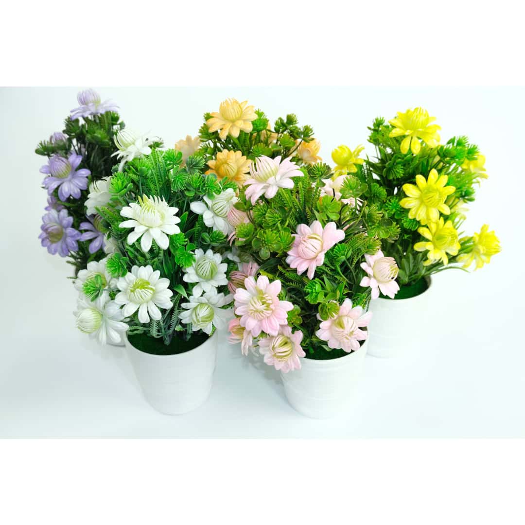 Crizantemă Artificială În Ghiveci – A80702 Crizantemă Artificială În Ghiveci – A80702