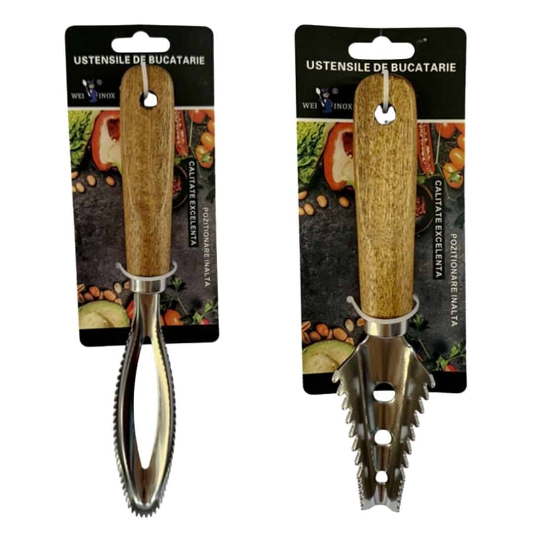 Curățător Solzi De Pește Cu Mâner Din Lemn – A15712 Curățător Solzi De Pește Cu Mâner Din Lemn – A15712