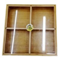 Farfurie Compartimentată Din Bambus Cu Capac Transparent – A14418 Farfurie Compartimentată Din Bambus Cu Capac Transparent – A14418