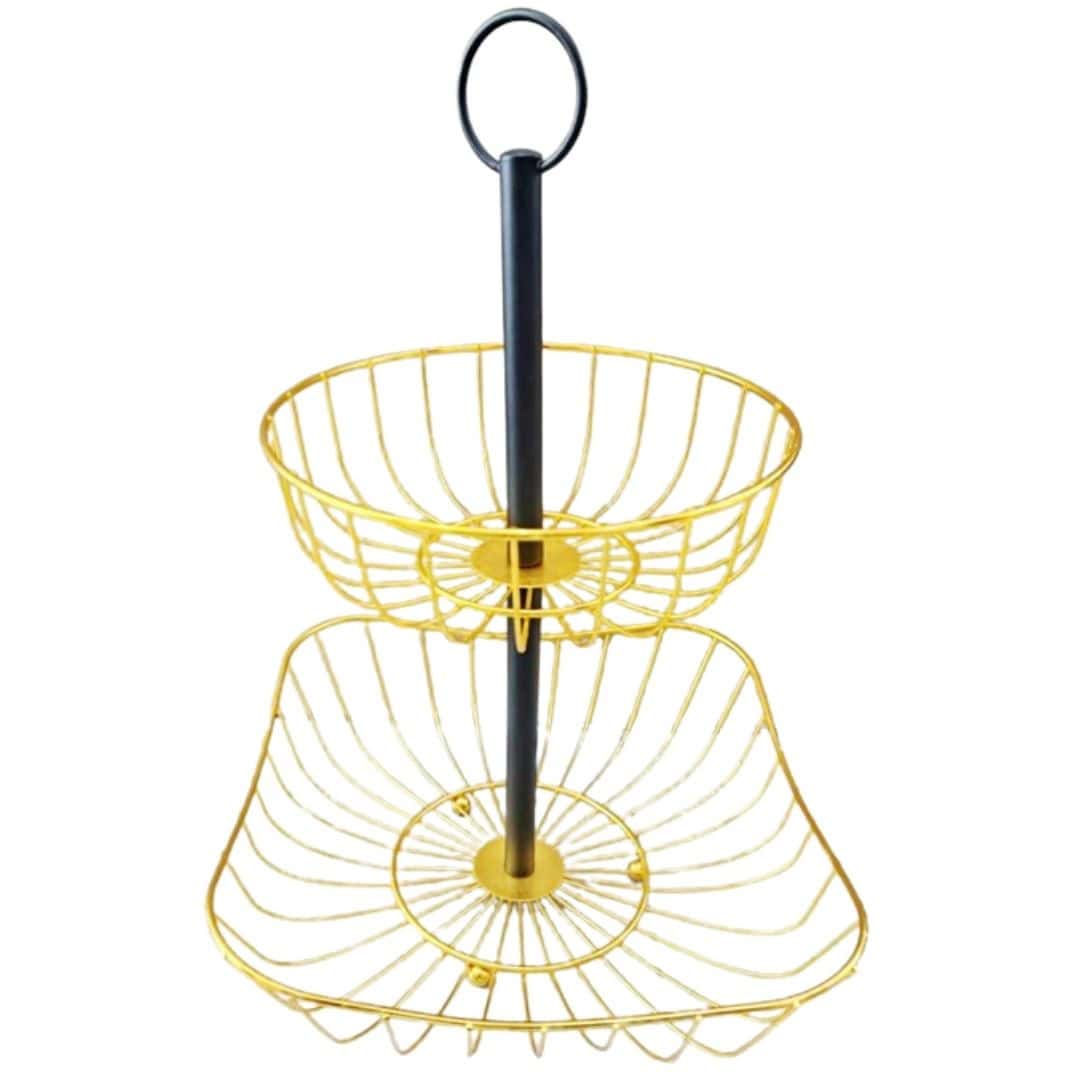 Fructieră Decorativă Etajată, 28×51.5×42 Cm, Metalică – A15758