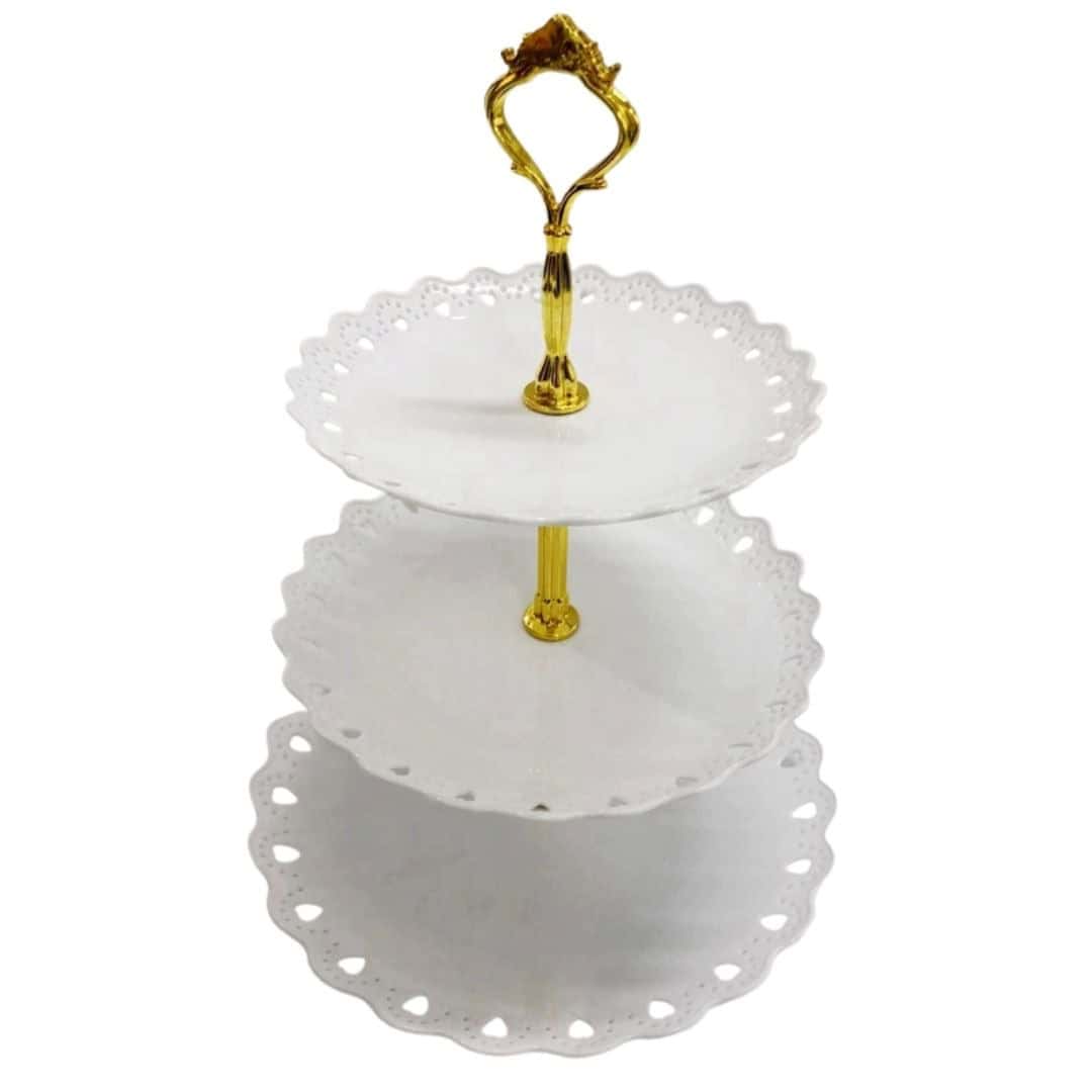 Fructieră Decorativă Etajată Cu 3 Nivele – A14147 Fructieră Decorativă Etajată Cu 3 Nivele – A14147