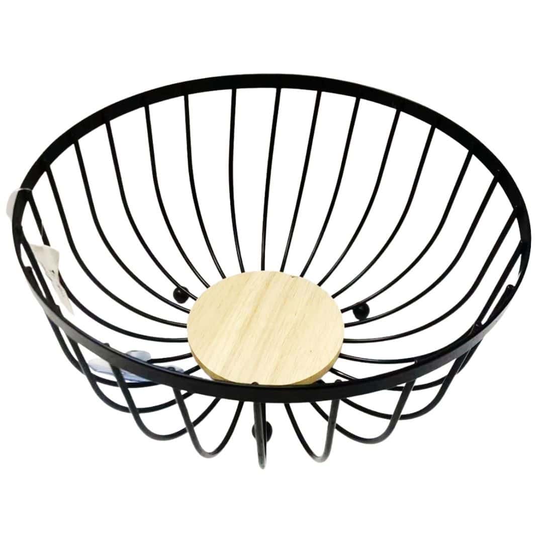 Fructieră Decorativă Metalică Cu Bambus – A14019