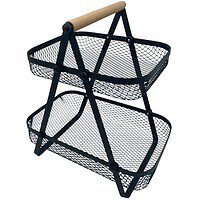 Fructieră Decorativă Cu 2 Niveluri, 27×18×29 Cm, Metal Și Lemn – A15756 Fructieră Decorativă Cu 2 Niveluri, 27×18×29 Cm, Metal Și Lemn – A15756