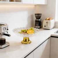 Fructiera cu picior sticla 26.5 cm eleganta pentru servire A16512 1 Fructiera cu picior sticla 26.5 cm eleganta pentru servire