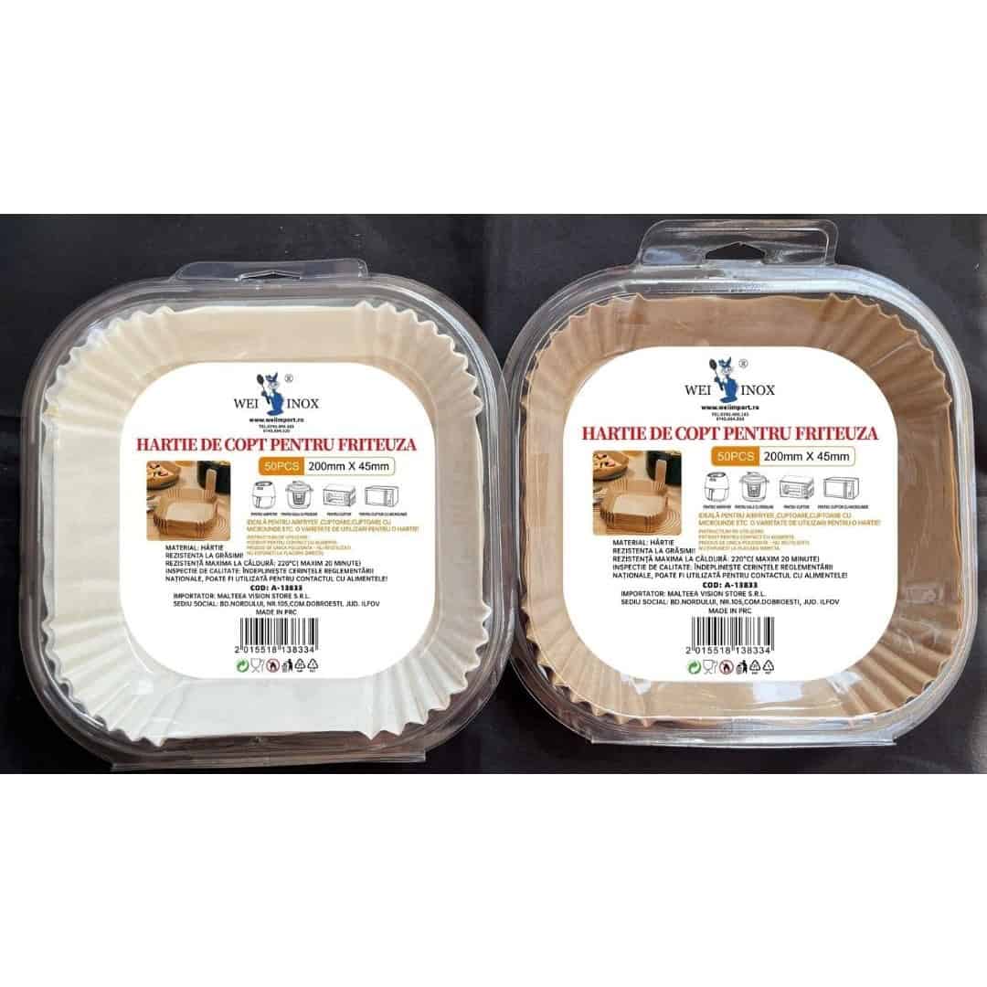 Hartie De Copt Patrata Pentru Friteuza Cu Aer 20x4.5 Cm 50 Buc – A13833
