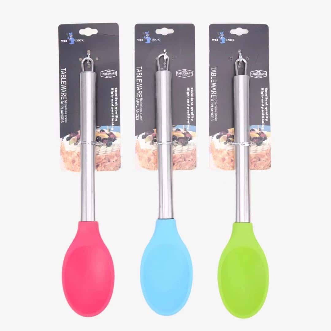 Lingură Silicon Cu Mâner Metalic – A10867 Lingură Silicon Cu Mâner Metalic – A10867