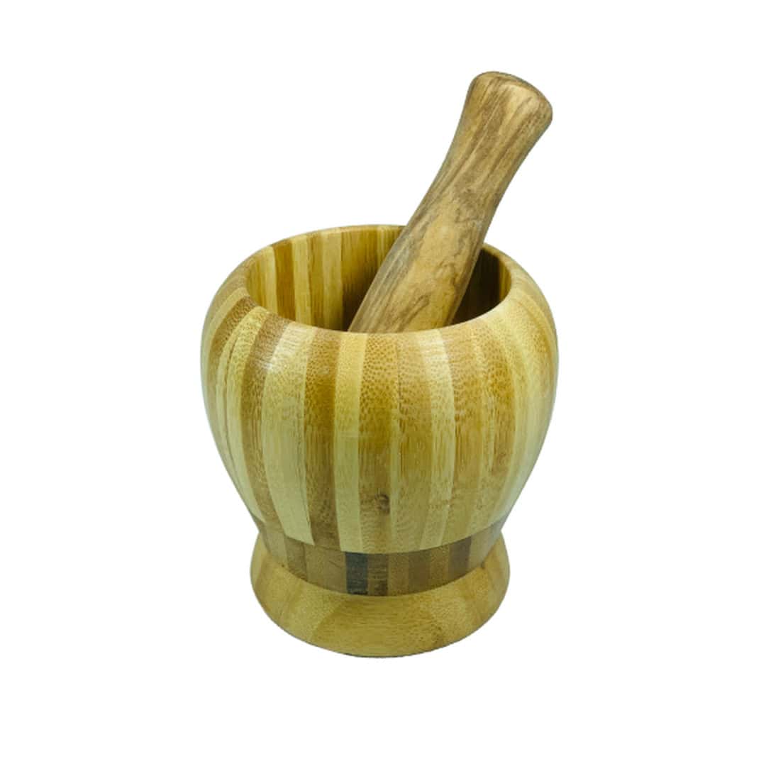 Mojar Cu Pistil Din Bambus – A00634 Mojar Cu Pistil Din Bambus – A00634