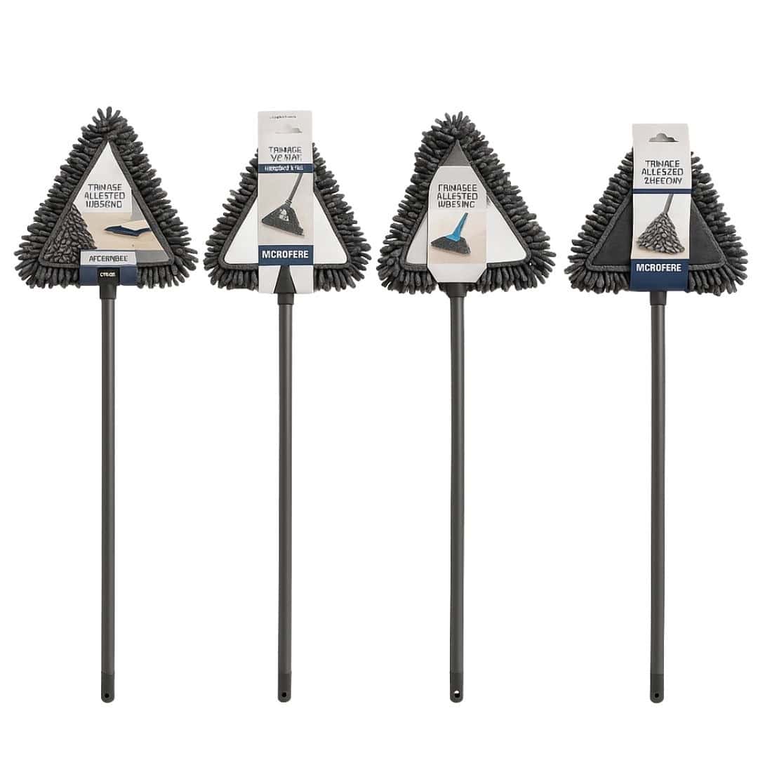 Mop Triunghiular Din Microfibră Pentru Colțuri Și Suprafețe Greu Accesibile – A15492 Mop Triunghiular Din Microfibră Pentru Colțuri Și Suprafețe Greu Accesibile – A15492