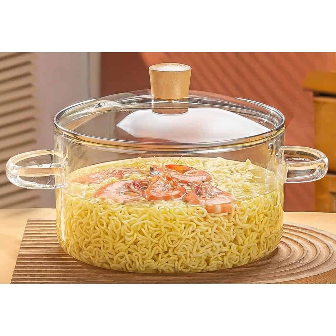 Oală Din Sticlă Termorezistentă Cu Capac 1.8 L – A15976