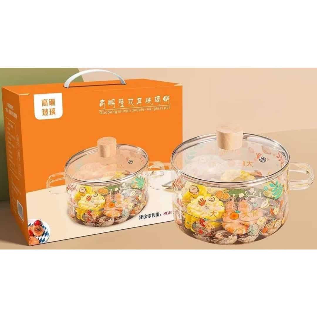 Oală Din Sticlă Termorezistentă Cu Capac 2.5 L – A15973 Oală Din Sticlă Termorezistentă Cu Capac 2.5 L – A15973