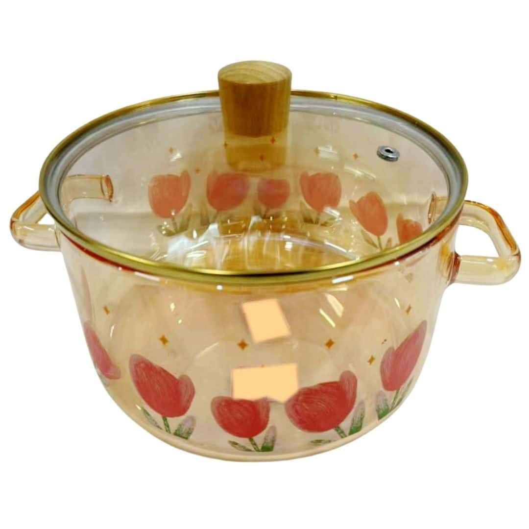 Oală Din Sticlă Termorezistentă Cu Capac 3.5 L – A16056