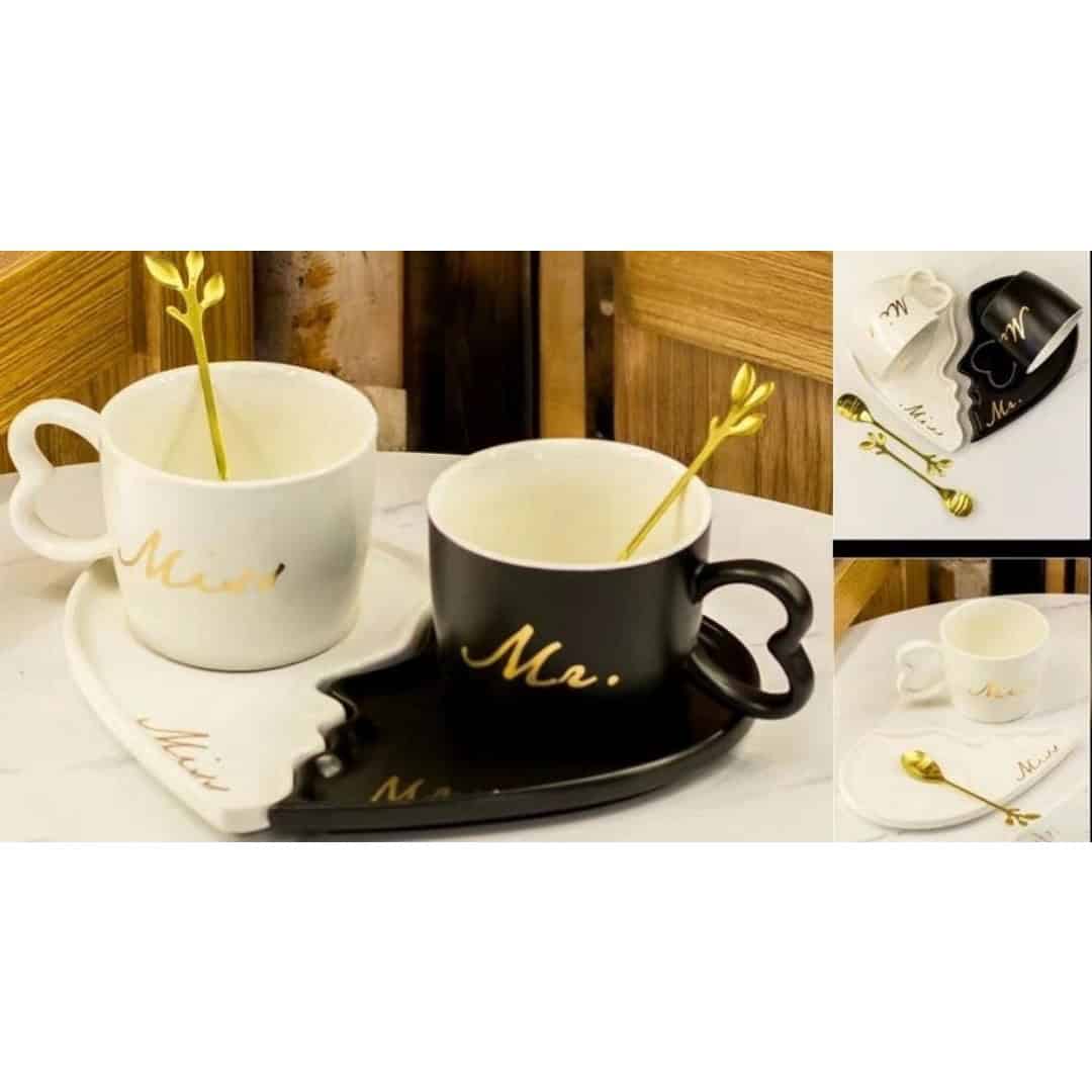 Set Cană Cu Farfurie Și Linguriță Decorativă – A13473