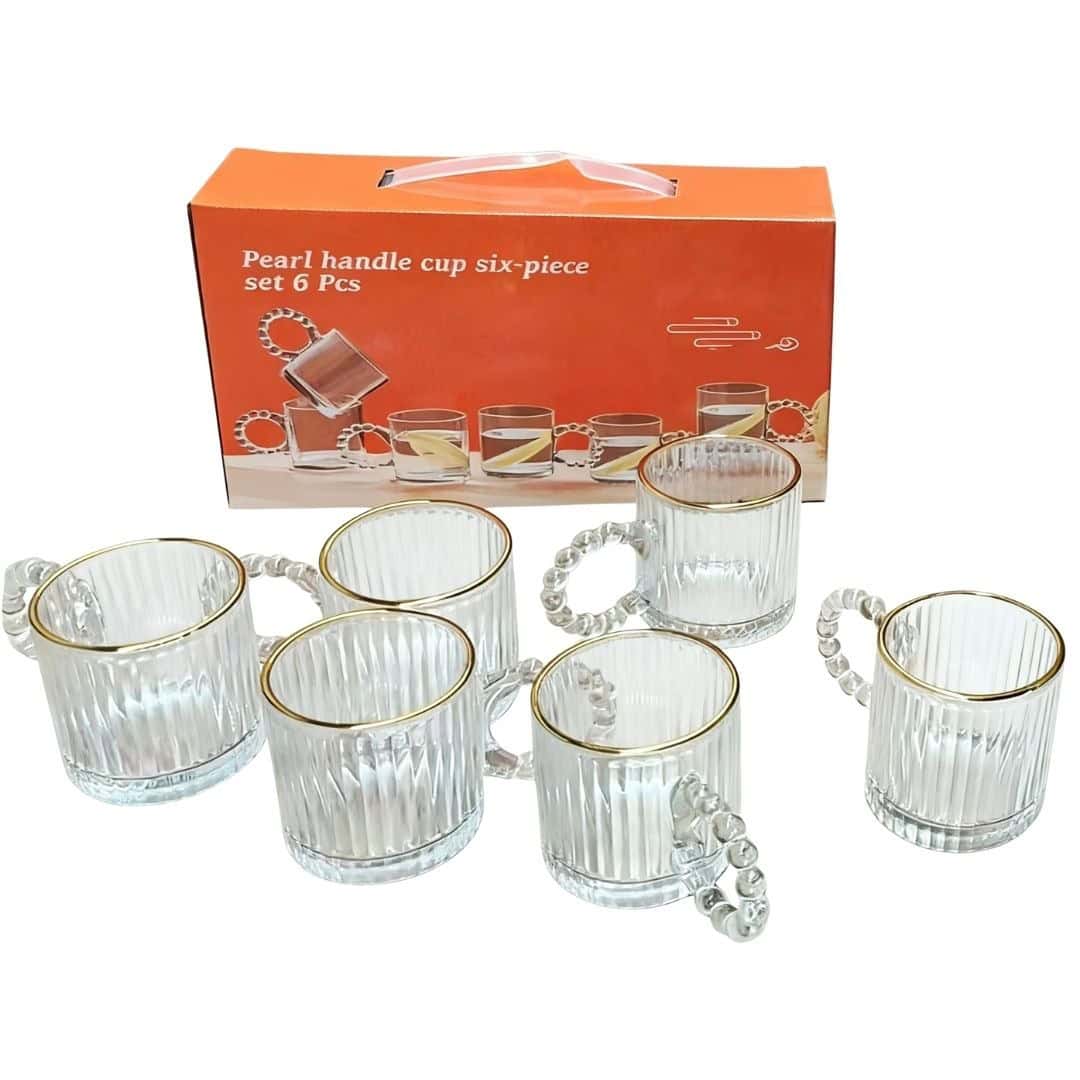 Set Cani Decorative Sticla Cu Maner 110 Ml, 6 Buc A15998 Set Cani Decorative Sticla Cu Maner 110 Ml, 6 Buc A15998