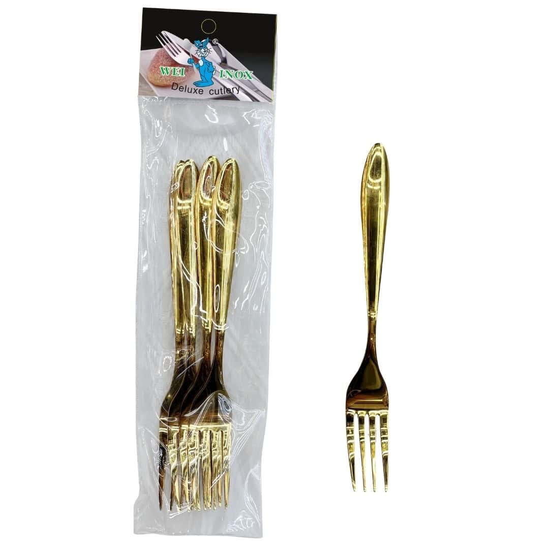 Set Furculițe Decorative Din Inox Auriu, 6 Bucăți – A15532 Set Furculițe Decorative Din Inox Auriu, 6 Bucăți – A15532