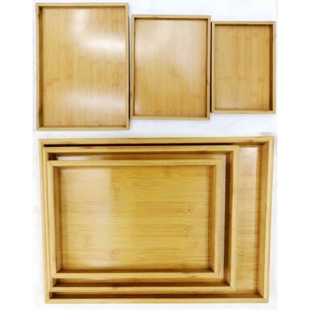 Set Tăvi Pentru Servire Din Bambus, 3 Buc – A13966 Set Tăvi Pentru Servire Din Bambus, 3 Buc – A13966
