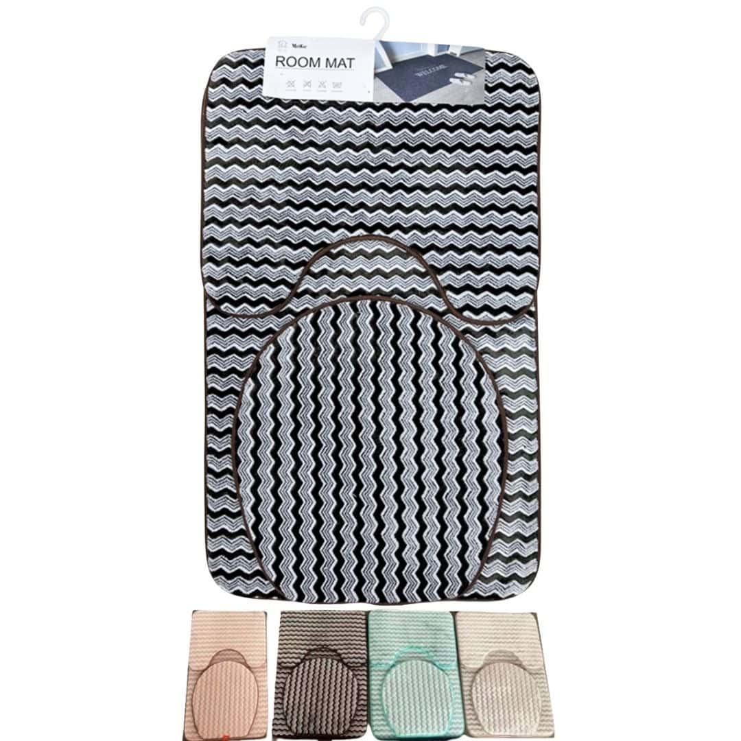 Set Covor Baie 3 Piese Textil A14548 Set Covor Baie 3 Piese Textil A14548