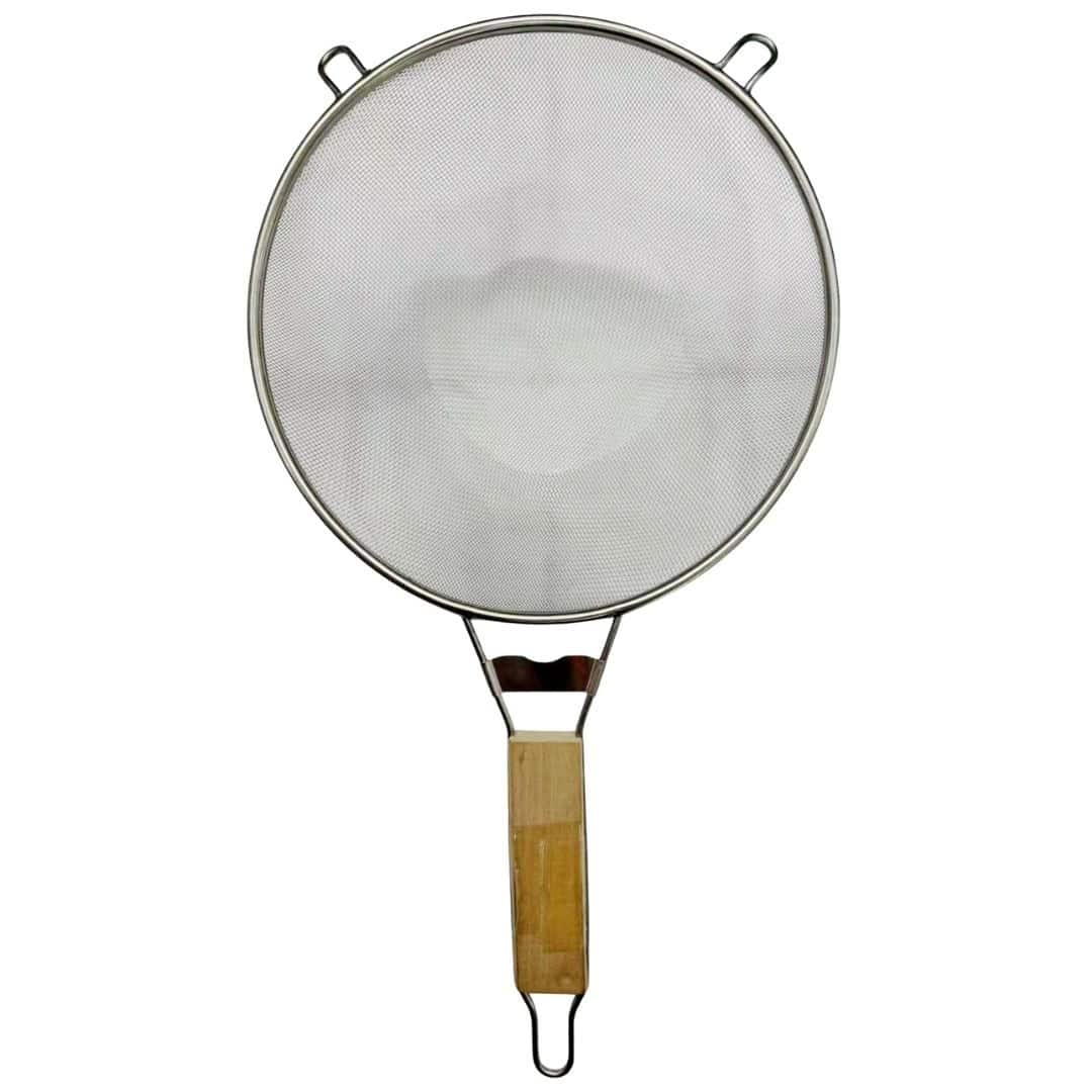 Strecurătoare Metalică 21 Cm Cu Mâner Din Lemn – A15383