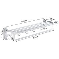 Suport Prosop Baie Cu Poliță Și Cârlige, 60 Cm – A12048 Suport Prosop Baie Cu Poliță Și Cârlige, 60 Cm – A12048