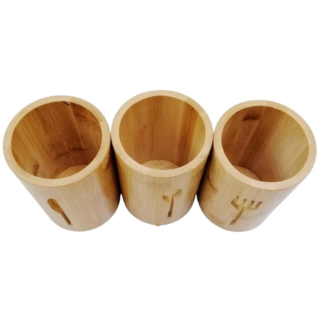 Suport Tacâmuri Din Bambus Cu 3 Compartimente – A15293 Suport Tacâmuri Din Bambus Cu 3 Compartimente – A15293