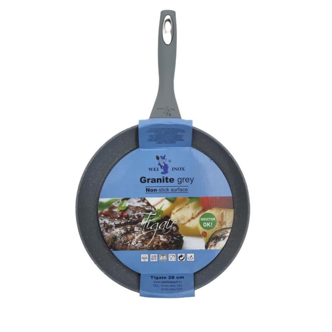 Tigaie 28 Cm Cu Acoperire Tip Granit, Pentru Plite Pe Inducție – A12600