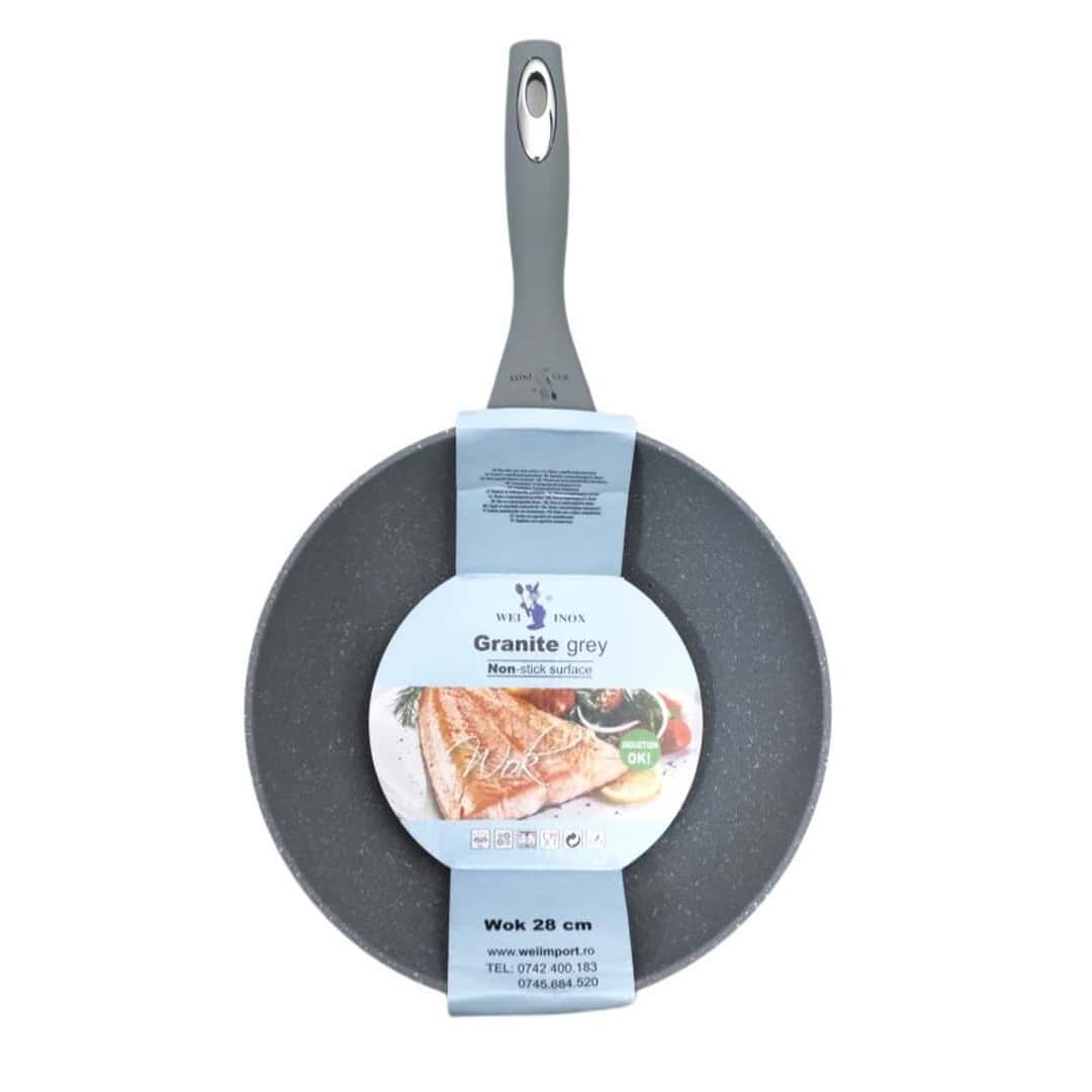 Tigaie Wok 28 Cm Cu Suprafață Granit Antiaderentă – A12601