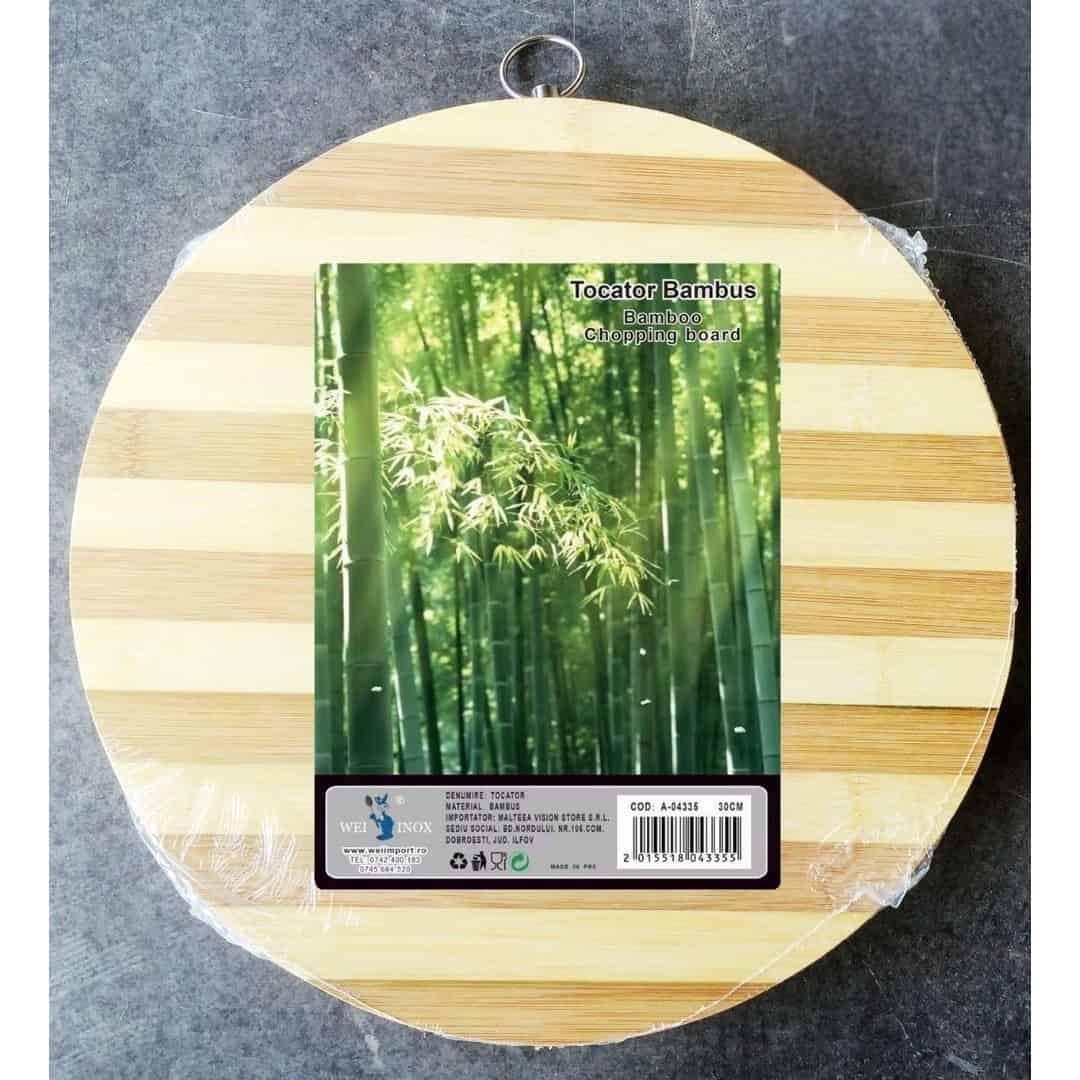 Tocător Rotund Din Bambus 30 Cm – A04335 Tocător Rotund Din Bambus 30 Cm – A04335