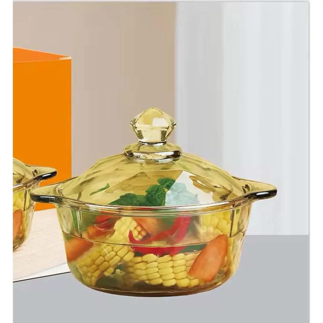 BOL CU CAPAC 900ML, STICLA A16519 2 Bol cu capac din sticlă 900 ml MagCasa – Bol termorezistent pentru bucătărie și casă